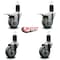 Service Caster 3.5'' Gray Poly Swivel 1-5/8'' Expanding Stem Caster Set 2 Total Lock Brakes, 4PK SCC-EXTTL20S3514-PPUB-2-S-2-158 - alternate 2